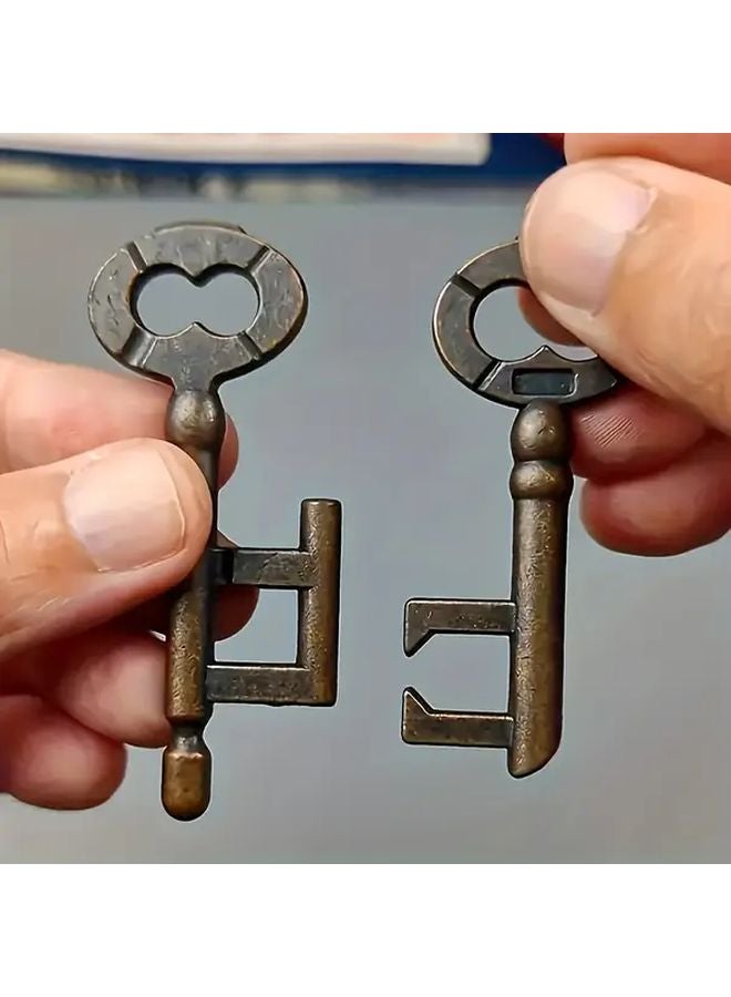 Zinc Alloy Key Lock Puzzle Unbreakable Portable Metal Brain Teaser Toy - Image 1